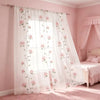 2pcs Romantic Floral Semi-Sheer Curtains - Featuring 2D Flat Print Pattern Of Pink Rose Vines And Green Leaves. With Elegant Romantic Aesthetic, These Semi-Sheer Gauze Curtains Are Perfect For Living Room, Bedroom Or Dining Room Use.